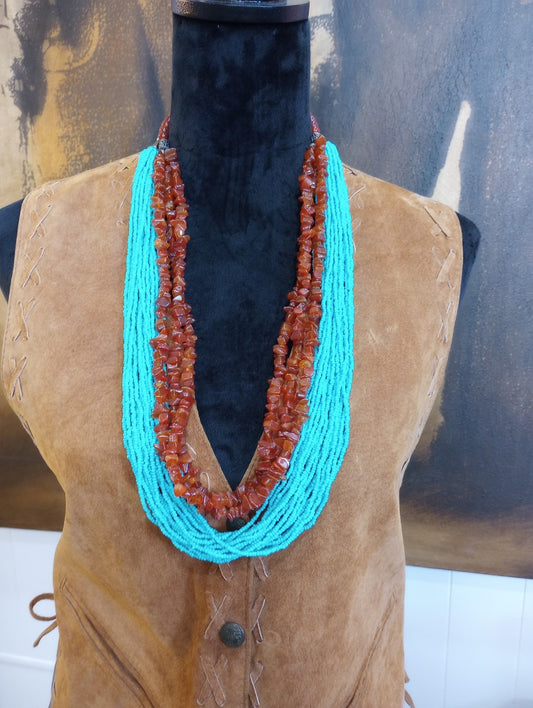 Multi layer Amber Necklace